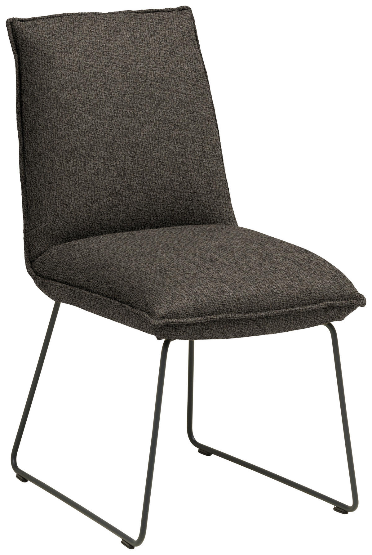 STUHL  Stoff-/Lederauswahl Webstoff  - Dunkelbraun/Graphitfarben, Design, Textil/Metall (52/85/66cm) - Cassando