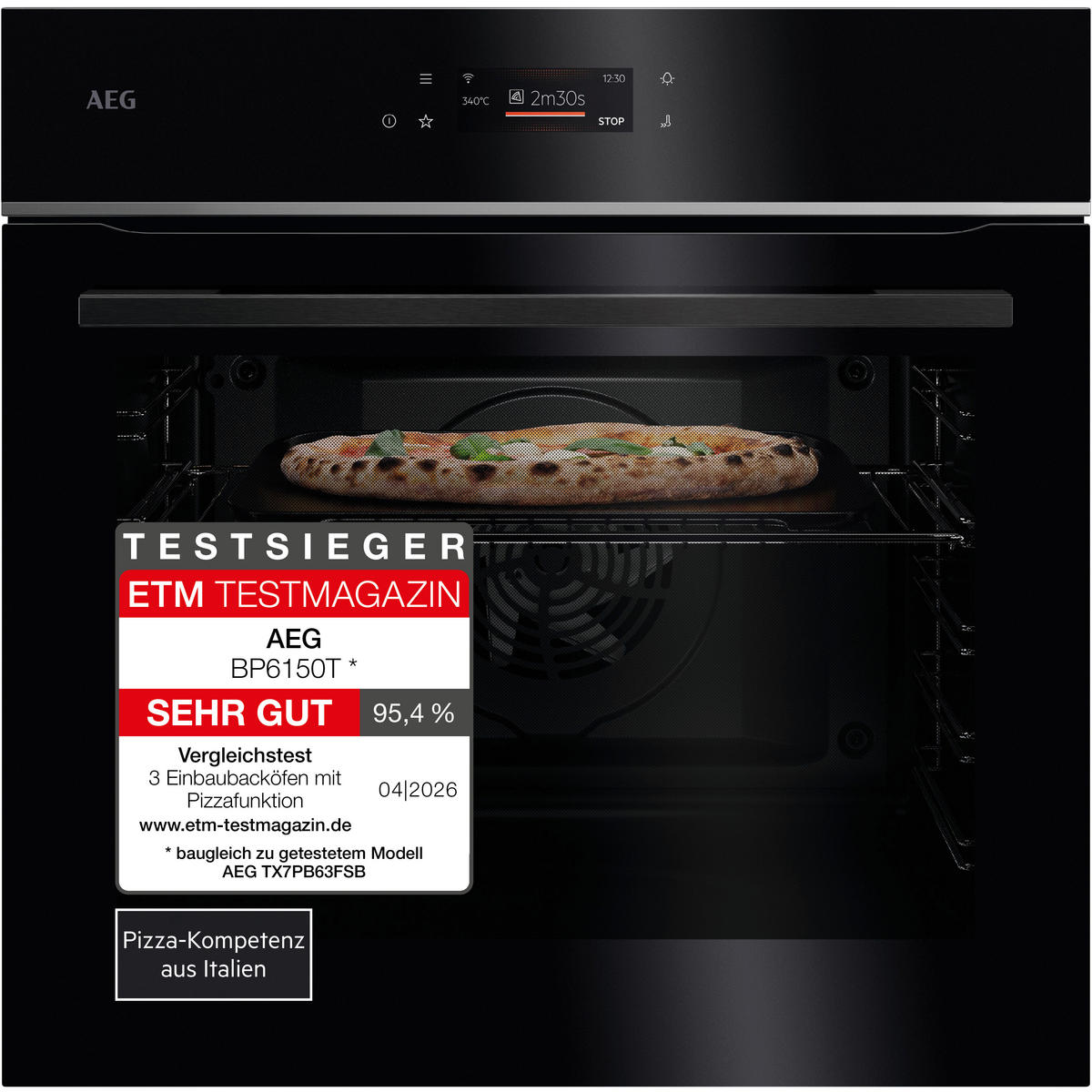 EINBAUBACKOFEN BP6150T  - Schwarz, Basics (56/59/55cm) - AEG