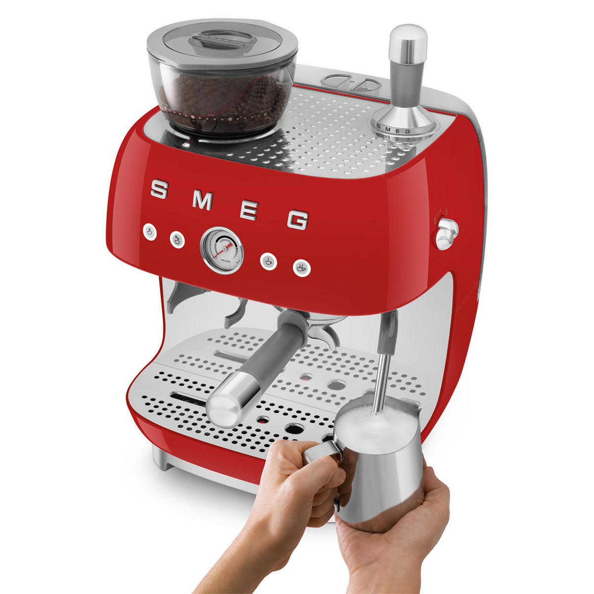 ESPRESSOMASCHINE  - Rot, Basics, Kunststoff/Metall (33,4/44,3/43cm) - SMEG