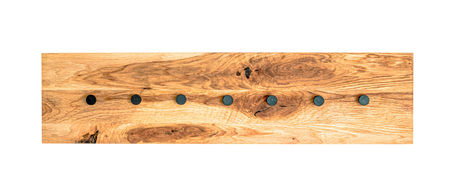 WANDGARDEROBE in Eiche massiv Schwarz, Eichefarben - Eichefarben/Schwarz, Basics, Holz/Metall (86/20/6cm)