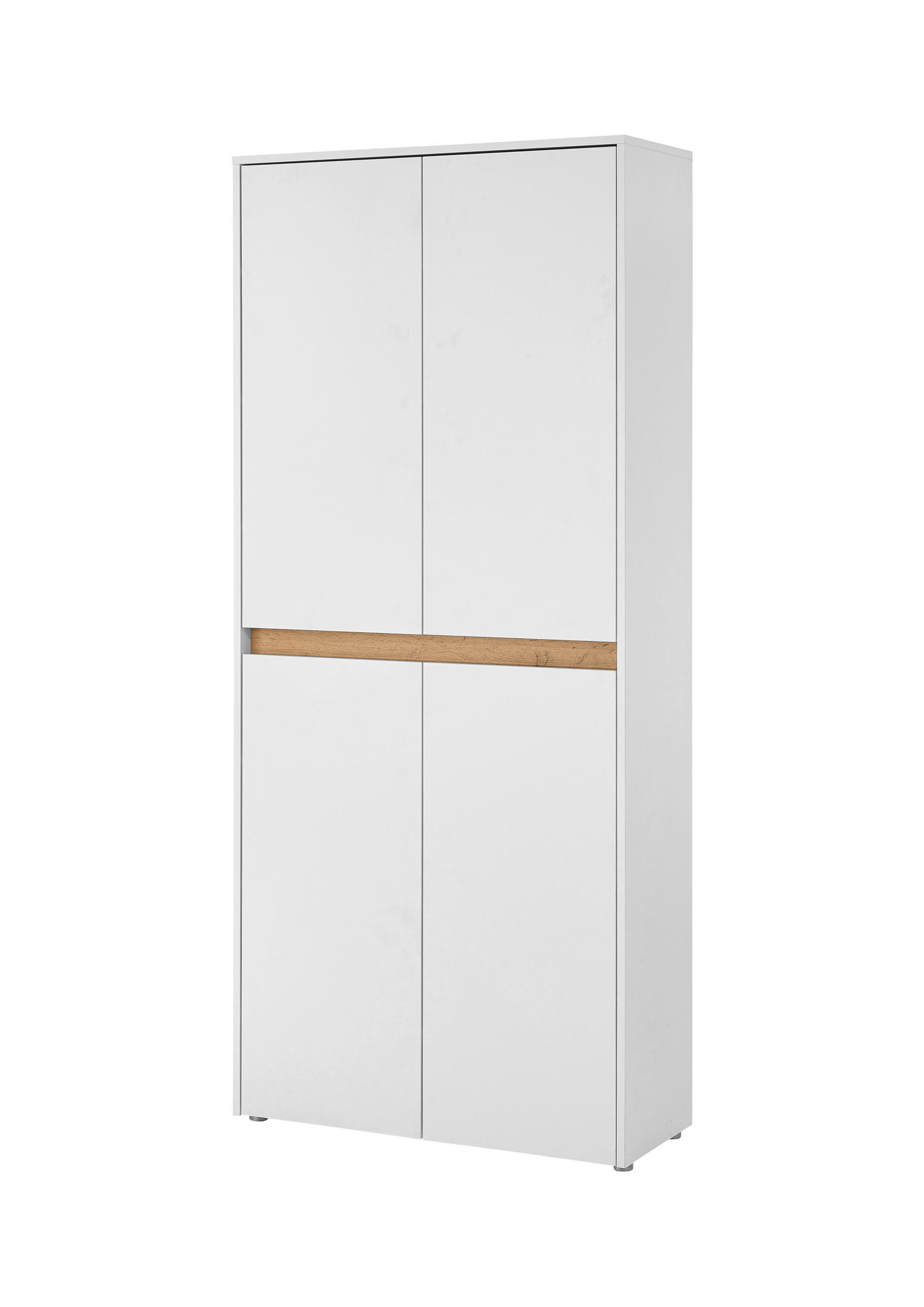 SCHUHSCHRANK Weiß, Eiche Wotan  - Eiche Wotan/Schwarz, Design, Holzwerkstoff/Kunststoff (85/195/35cm) - Modante
