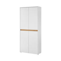 SCHUHSCHRANK Weiß, Eiche Wotan  - Eiche Wotan/Schwarz, Design, Holzwerkstoff/Kunststoff (85/195/35cm) - Modante
