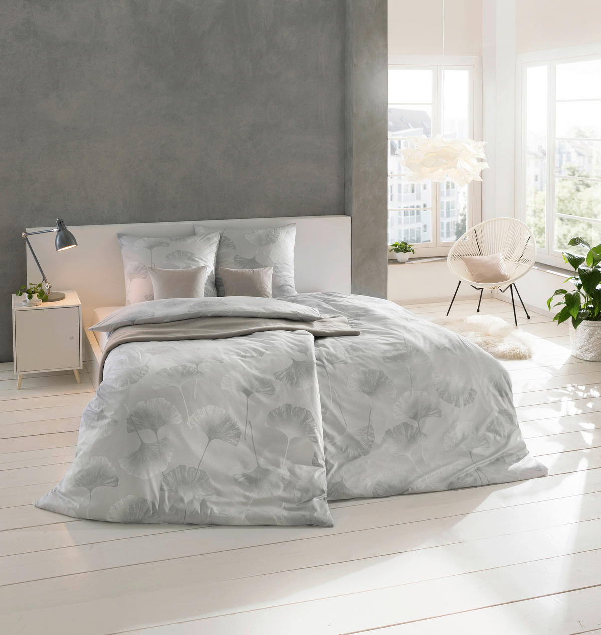 BETTWÄSCHE Isabella Interlock-Jersey 135/200 cm  - Platinfarben, Design, Textil (135/200cm) - Estella