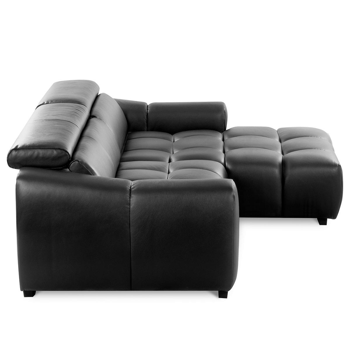 ECKSOFA  Echtleder Anthrazit  - Anthrazit/Schwarz, Design, Leder/Kunststoff (274/177cm) - Livetastic