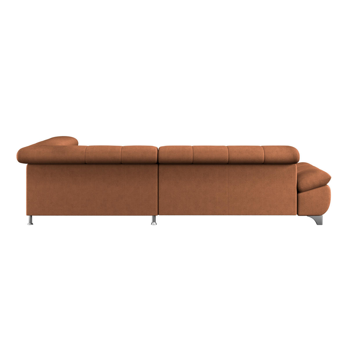 ECKSOFA Terracotta Chenille  - Chromfarben/Terracotta, KONVENTIONELL, Textil/Metall (312/234cm) - Livetastic