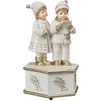 WEIHNACHTSFIGUR  - Goldfarben/Weiß, LIFESTYLE, Kunststoff (9,7/18/11,1cm) - X-Mas