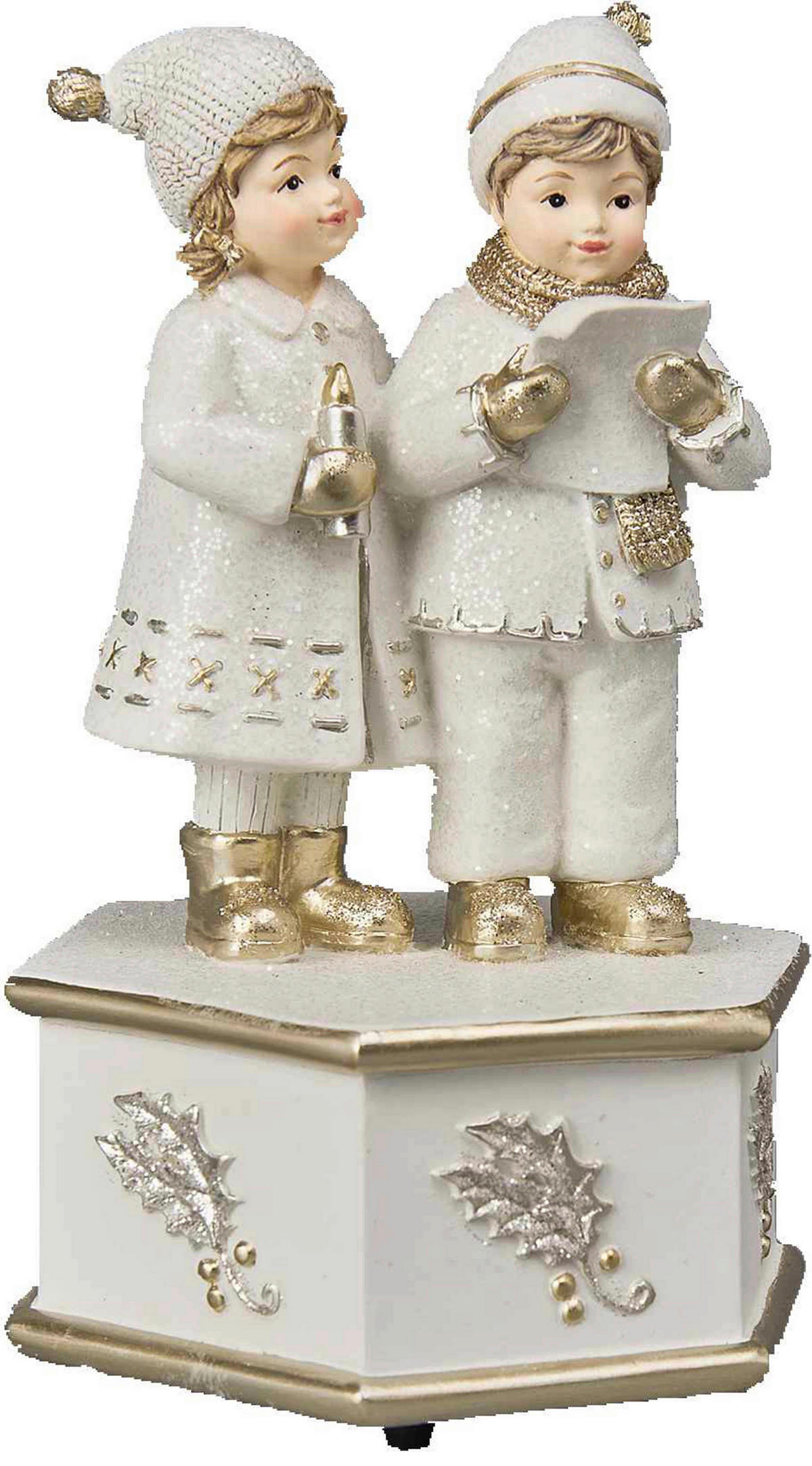 WEIHNACHTSFIGUR  - Goldfarben/Weiß, LIFESTYLE, Kunststoff (9,7/18/11,1cm) - X-Mas