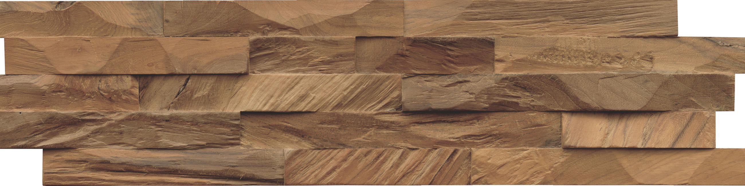 XXXLutz Wandverkleidung Teak Diamandwood Braun 15x2x61 cm