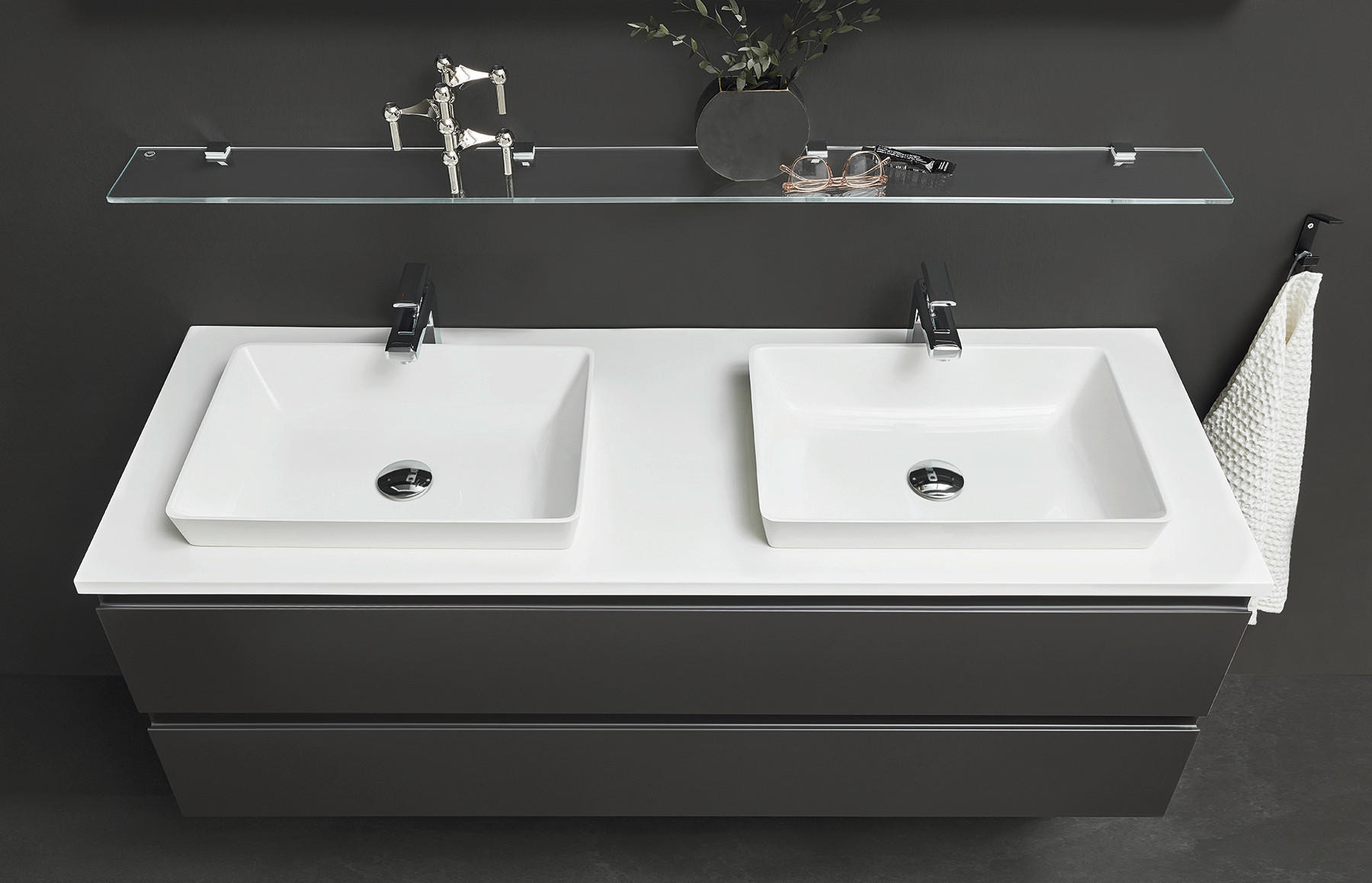 BADEZIMMERREGAL  - KONVENTIONELL, Glas (140cm) - b-collection