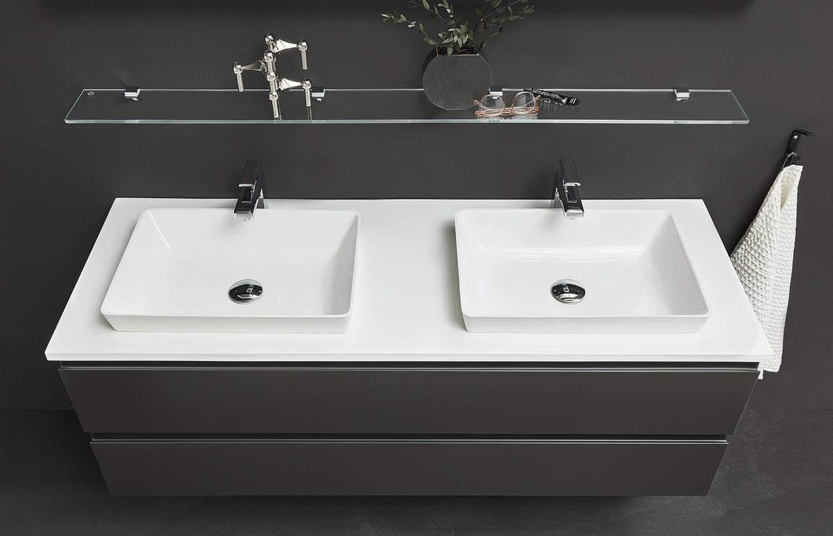 BADEZIMMERREGAL  - KONVENTIONELL, Glas (140cm) - b-collection