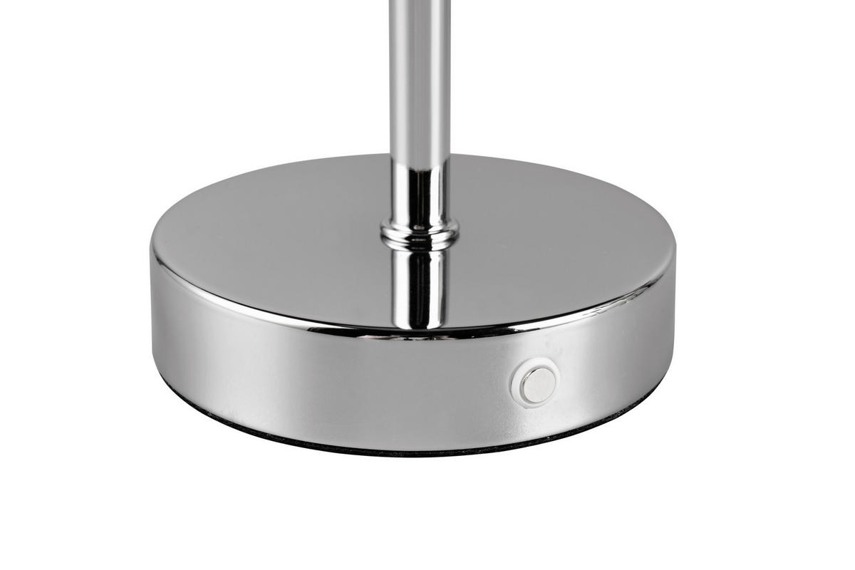 AKKU-TISCHLEUCHTE Jeff 12,6/30 cm  - Chromfarben, Design, Metall (12,6/30cm)
