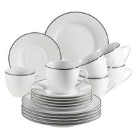 KAFFEESERVICE Nola 18-teilig  - Schwarz/Weiß, Basics, Keramik - Mäser