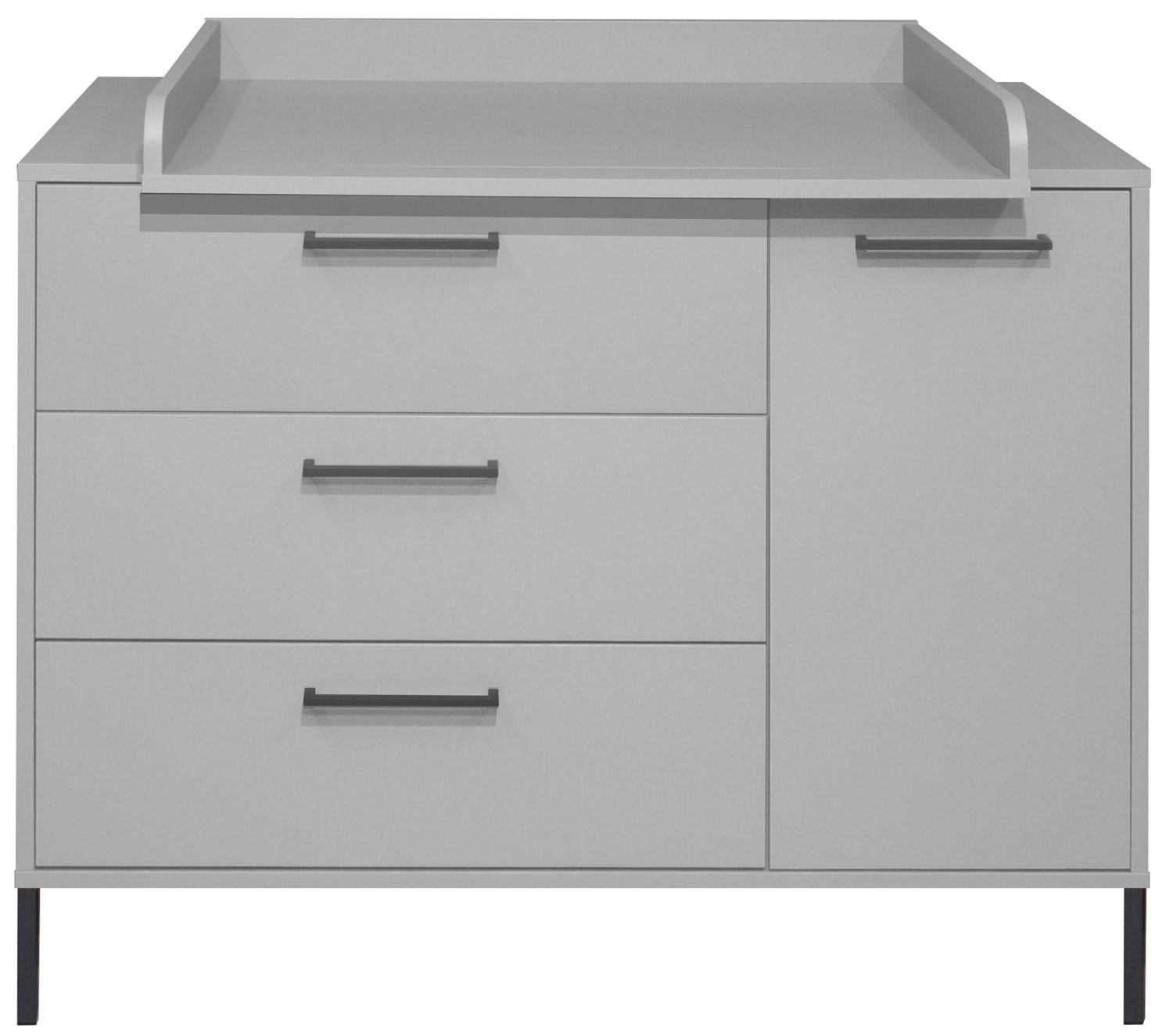 KOMODA ZA PREVIJANJE MILAN - siva/antracit, Basics, drvni materijal/metal (119/91-101/45-77cm) - Jimmylee