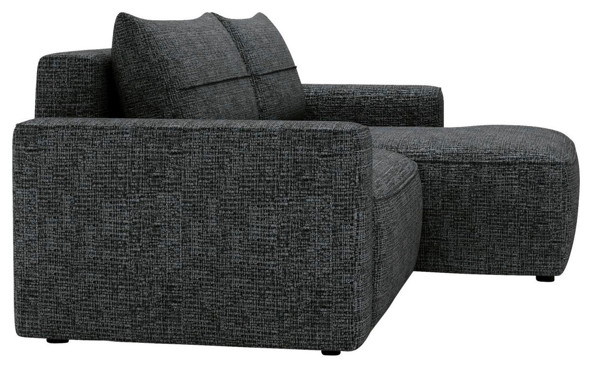 ECKSOFA Anthrazit Chenille  - Anthrazit/Schwarz, Design, Kunststoff/Textil (233/144cm) - Livetastic
