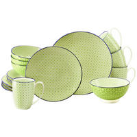 KOMBISERVICE Mediterran Grün 16-teilig  - Weiß/Hellgrün, Basics, Keramik - Creatable