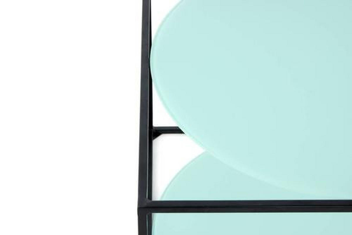 BEISTELLTISCH in Metall, Glas 50/50/36 cm  - Schwarz/Grün, Basics, Glas/Metall (50/50/36cm) - Kayoom