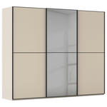 SCHWEBETÜRENSCHRANK  in Schwarz, Champagner  - Champagner/Schwarz, KONVENTIONELL, Glas/Holzwerkstoff (271/223/68cm) - Novel