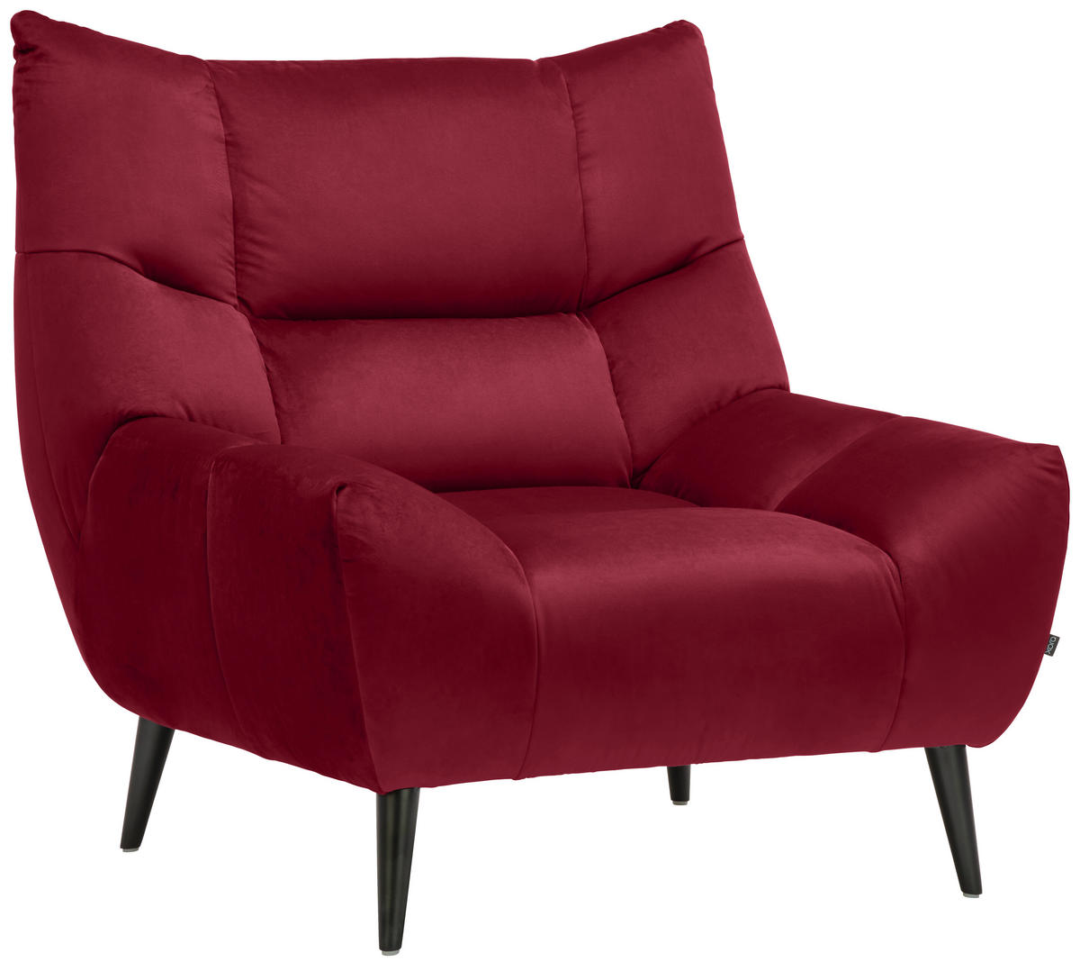 SESSEL Mikrofaser Rot    - Rot/Schwarz, Design, Textil/Metall (100/104/99cm) - Xora