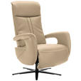 RELAXSESSEL in Leder Beige  - Beige/Schwarz, Design, Leder/Metall (71/112/83cm) - Dieter Knoll