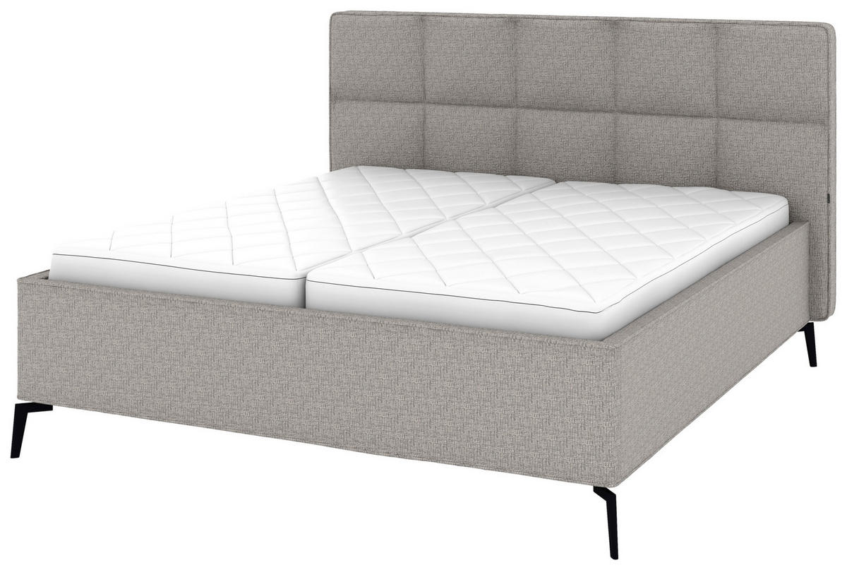POLSTERBETT Bettkasten, motorische Verstellbarkeit, Fernbedienung, Lattenroste, Matratzen 180/200 cm  in Grau  - Schwarz/Weiß, KONVENTIONELL, Holz/Textil (180/200cm) - Musterring