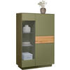 HIGHBOARD Triest Triest Eichefarben, Olivgrün  101/150/42 cm  - Eichefarben/Olivgrün, Design, Glas/Holz (101/150/42cm) - Novel
