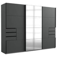SKRIŇA SO ZRKADLOM, antracitová, číra, 270/210/64 cm - čierna/číra, Konventionell, kov/kompozitné drevo (270/210/64cm) - MID.YOU