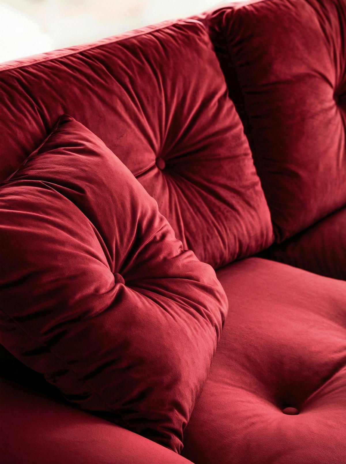 ECKSOFA Eckteil  TOKIO-2S.REC Dunkelrot Samt  - Dunkelrot, MODERN, Holz/Textil (275/157cm) - MID.YOU