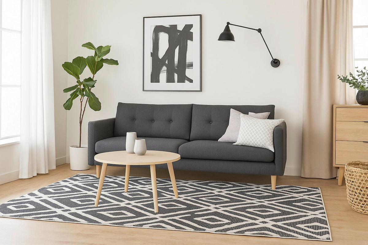 LÄUFER 80/200 cm Serina  - Weiß/Grau, Basics, Kunststoff (80/200cm) - Astra