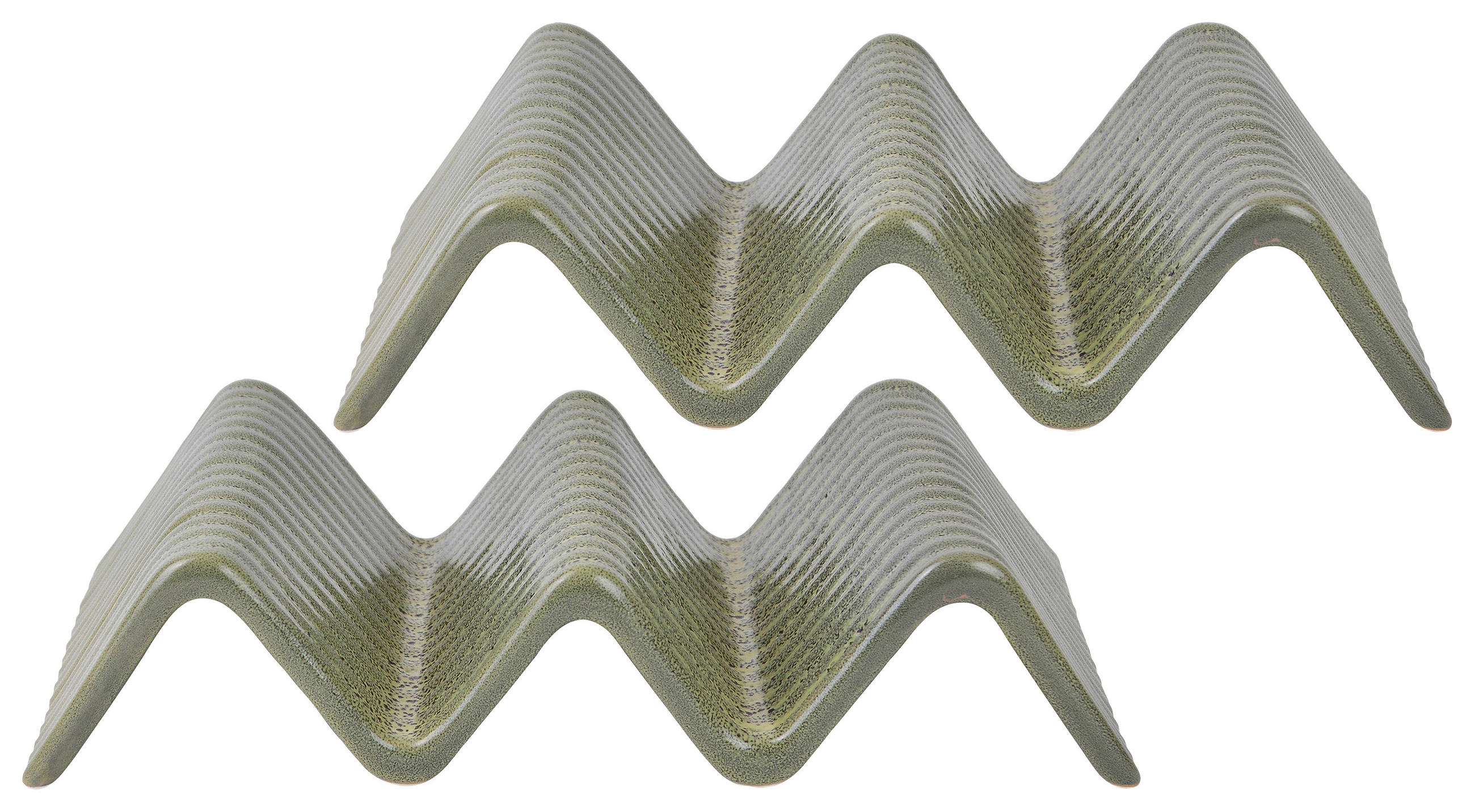 SERVIERSCHALENSET 2-teilig Streat Food  22/10,5 cm  - Grün, Basics, Keramik (22/10,5cm) - Creatable