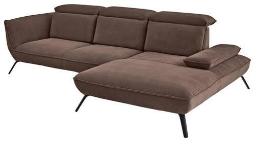 Thumbnail - Moderano Ecksofa, Taupe, Textil, 3-Sitzer, Ottomane rechts, Eckteil, L-Form, 301x196 cm, Fußauswahl, Stoffauswahl, Armte...