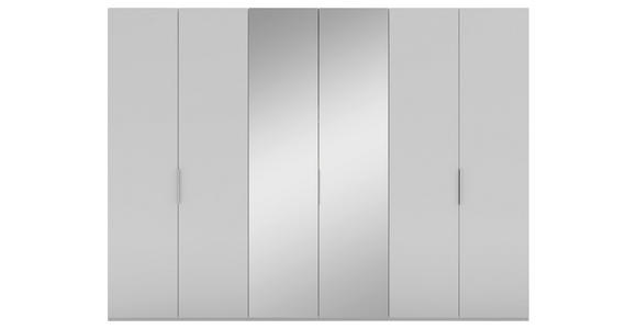 DREHTÜRENSCHRANK 300/223/62 cm 6-türig Grau - Alufarben/Grau, KONVENTIONELL, Glas/Holzwerkstoff (300/223/62cm) - Novel