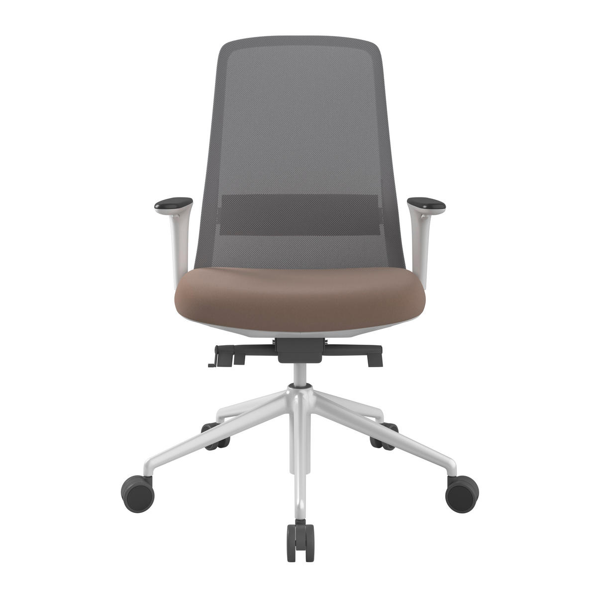 DREHSTUHL Braun, Grau, Weiß  - Braun/Weiß, MODERN, Kunststoff/Textil (70/103-115/70cm)