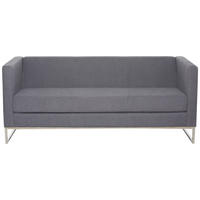 3-SITZER-SOFA in Mikrofaser Dunkelgrau  - Dunkelgrau/Silberfarben, MODERN, Textil/Metall (172/71/72cm) - MID.YOU