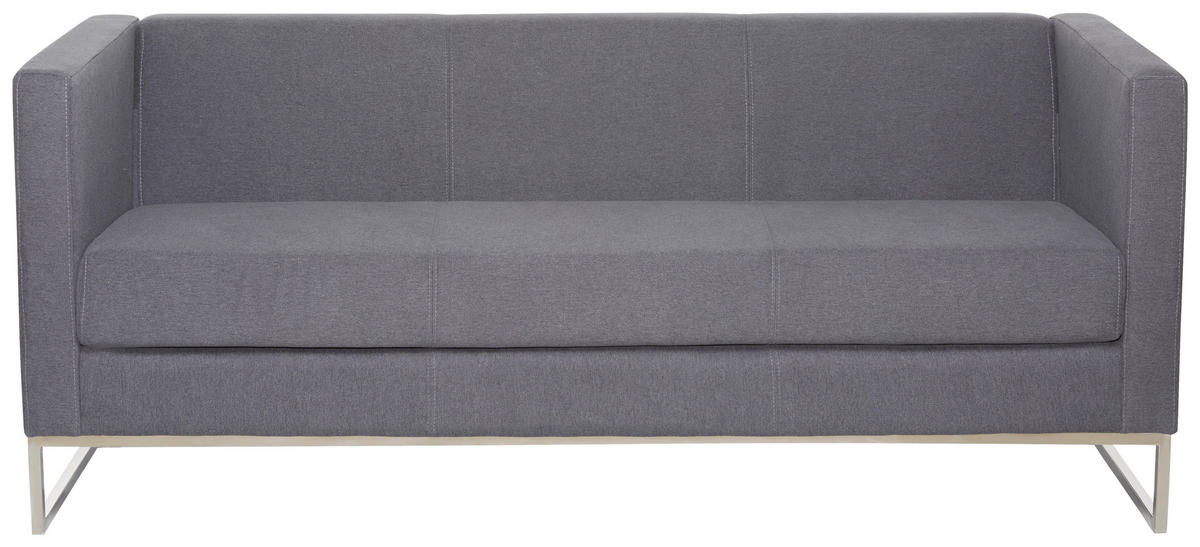 3-SITZER-SOFA in Mikrofaser Dunkelgrau  - Dunkelgrau/Silberfarben, MODERN, Textil/Metall (172/71/72cm) - MID.YOU