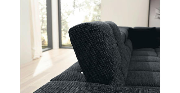 ECKSOFA in Flachgewebe Graphitfarben  - Schwarz/Graphitfarben, Design, Kunststoff/Textil (213/317cm) - Hom`in