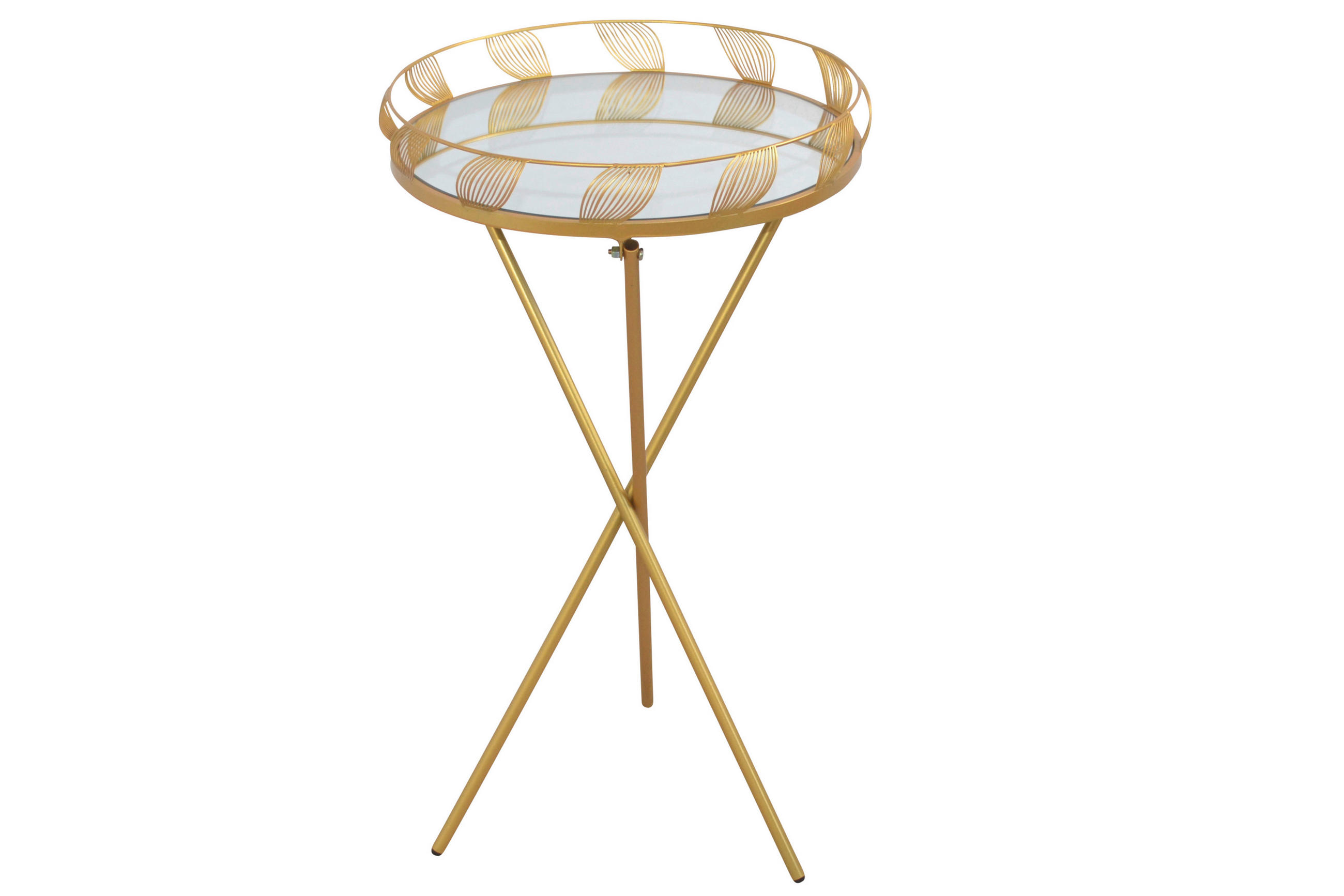 BEISTELLTISCH 40/40/71 cm Goldfarben rund  - Goldfarben, Design, Glas/Metall (40/40/71cm) - MID.YOU