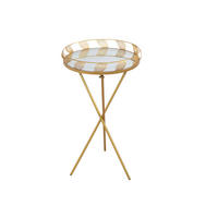 BEISTELLTISCH 40/40/71 cm Goldfarben rund  - Goldfarben, Design, Glas/Metall (40/40/71cm) - MID.YOU