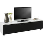 TV-ELEMENT Schwarz, Weiß  - Alufarben/Schwarz, Design, Glas/Holzwerkstoff (180/43/42cm) - Voleo