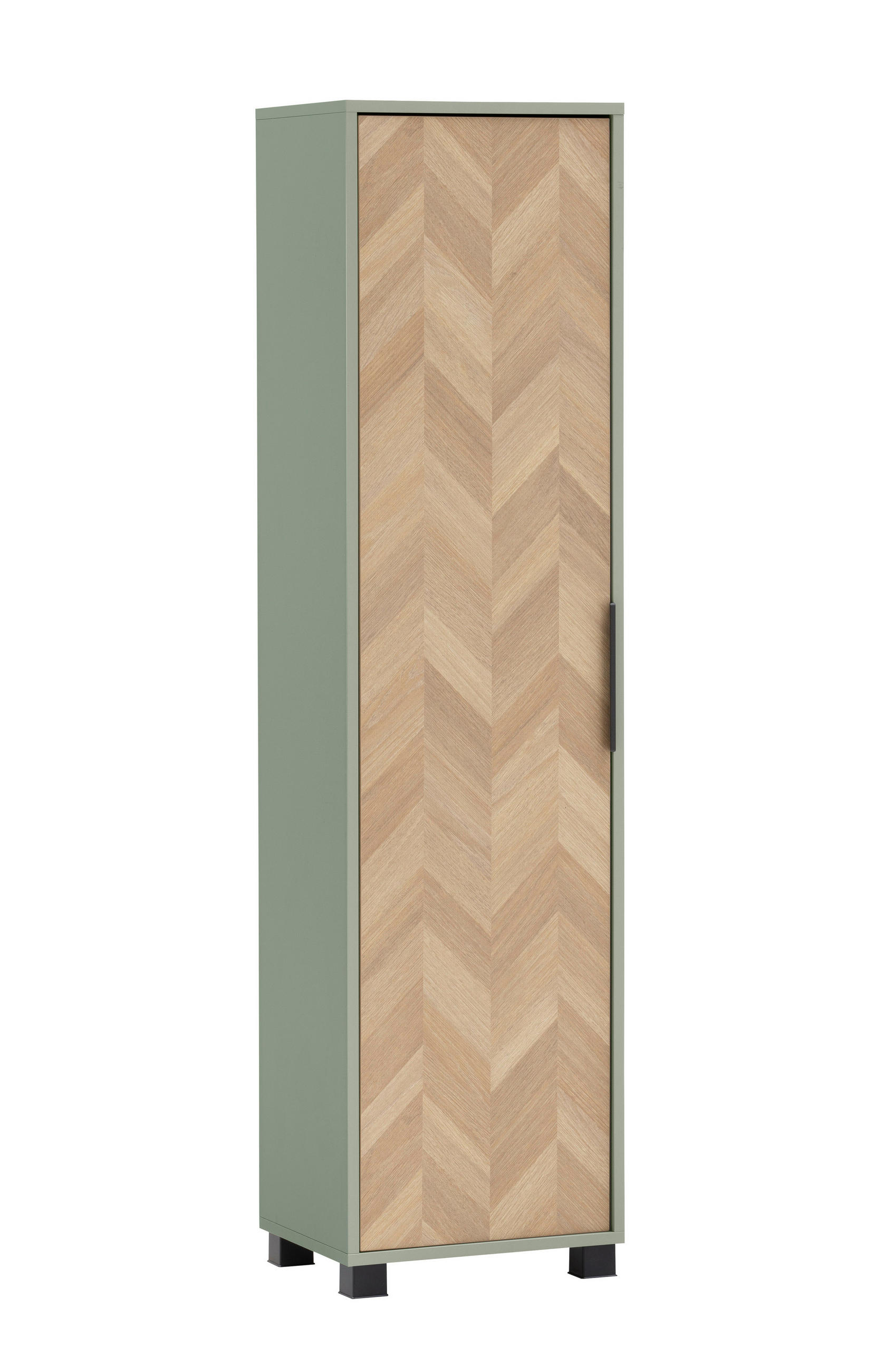 HOCHSCHRANK 40,3/157,8/33,05 cm  - Eichefarben/Schwarz, Natur, Holzwerkstoff/Kunststoff (40,3/157,8/33,05cm)