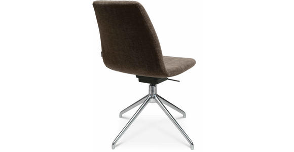 STUHL in Stahl Velours Metall, Textil - Alufarben/Braun, Design, Textil/Metall (46/81,5-84,5/55cm) - Johann Jakob