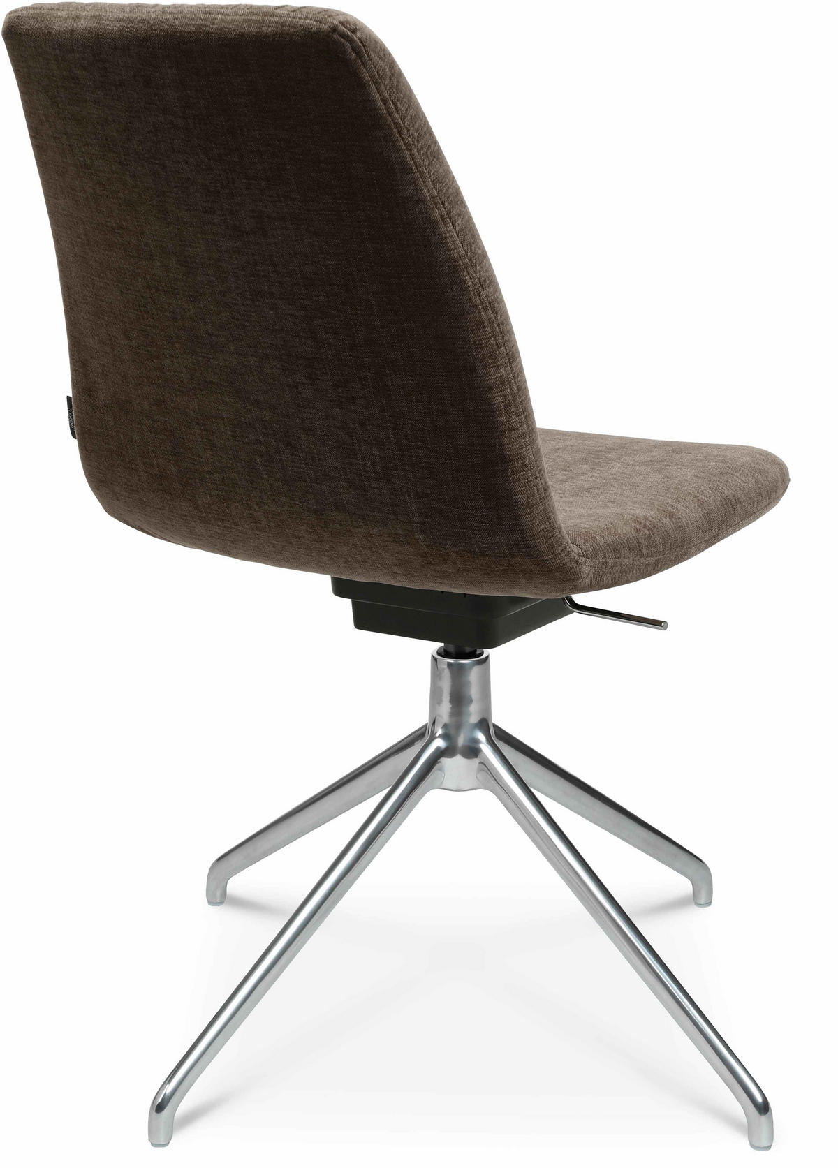 STUHL  in Stahl Velours  - Alufarben/Braun, Design, Textil/Metall (46/81,5-84,5/55cm) - Johann Jakob