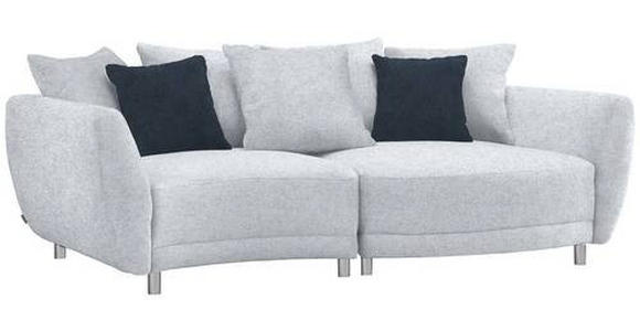 BIGSOFA Chenille Hellgrau - Anthrazit/Silberfarben, Design, Kunststoff/Textil (243/72/143cm) - Carryhome
