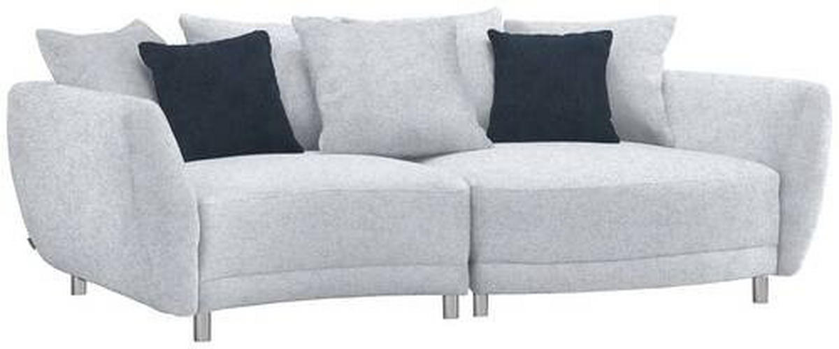 BIGSOFA in Chenille Hellgrau  - Anthrazit/Silberfarben, Design, Kunststoff/Textil (243/72/143cm) - Carryhome