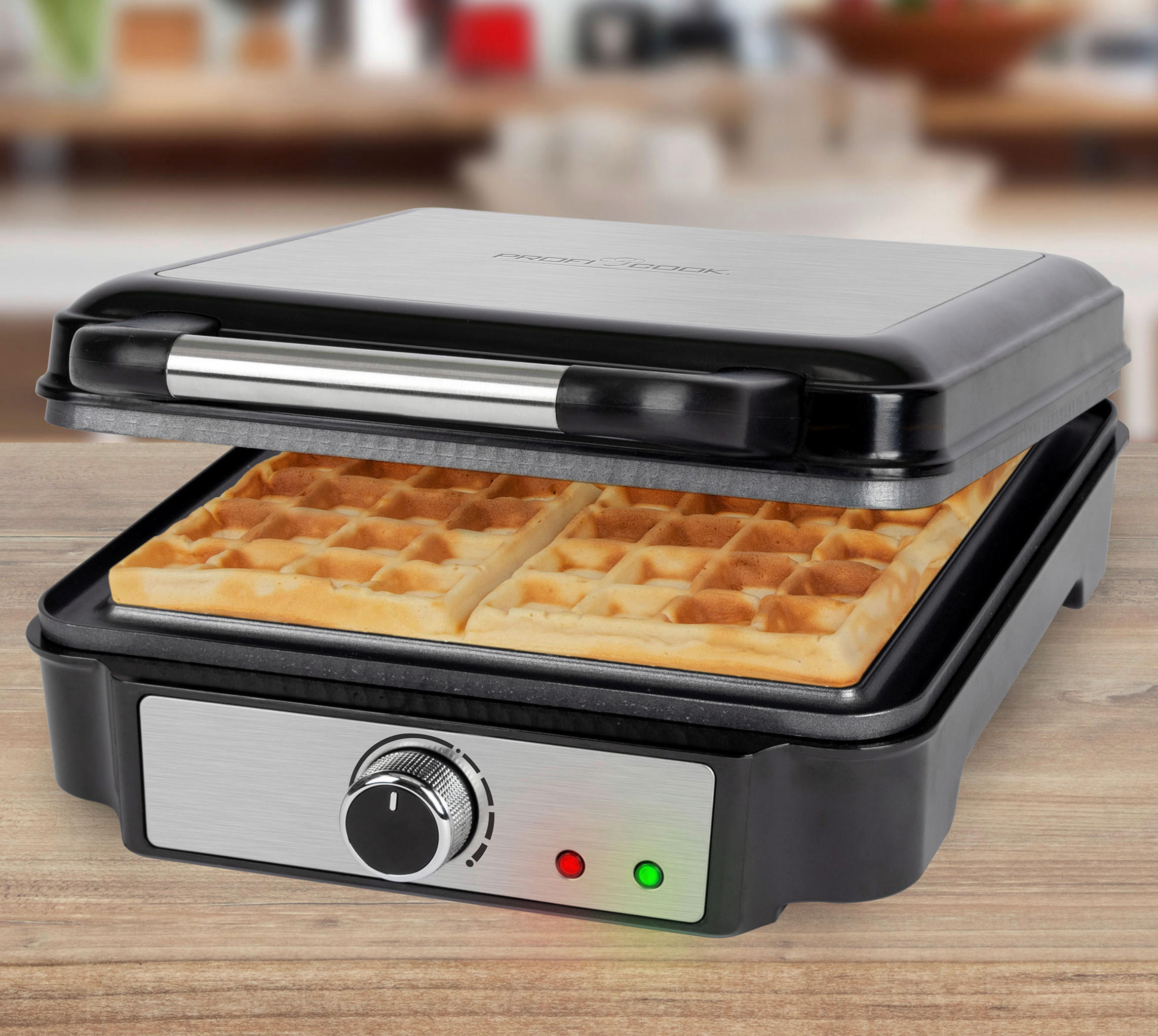 WAFFELAUTOMAT  - Edelstahlfarben/Schwarz, Basics, Kunststoff/Metall (24,4/10,2/32,8cm)