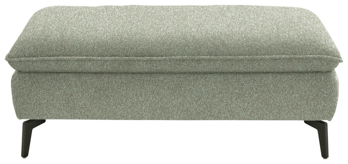 HOCKER in Textil Hellgrün  - Schwarz/Hellgrün, Design, Textil/Metall (130/46/65cm) - Valdera