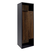 MIDISCHRANK 40,2/125,7/32 cm  - Eiche dunkel/Schwarz, Basics, Glas/Holzwerkstoff (40,2/125,7/32cm) - MID.YOU