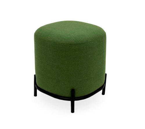 HOCKER in Metall, Textil Grün, Schwarz  - Schwarz/Grün, Trend, Textil/Metall (42/46/42cm) - Lomoco