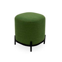 HOCKER in Metall, Textil Grün, Schwarz  - Schwarz/Grün, Trend, Textil/Metall (42/46/42cm) - Lomoco