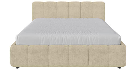 POLSTERBETT Lattenrost, Bettkasten Ecru 160/200 cm  - Ecru/Schwarz, KONVENTIONELL, Holz/Kunststoff (160/200cm) - Carryhome