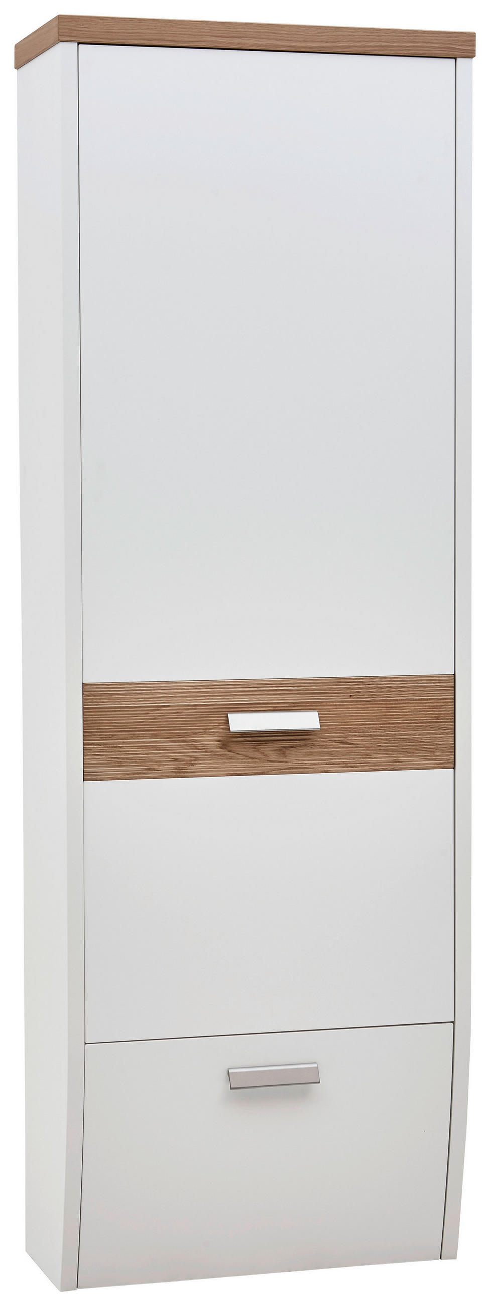 GARDEROBENSCHRANK Wildeiche furniert, massiv Weiß, Eichefarben - Eichefarben/Silberfarben, Design, Holz/Holzwerkstoff (64/187/31cm) - Dieter Knoll